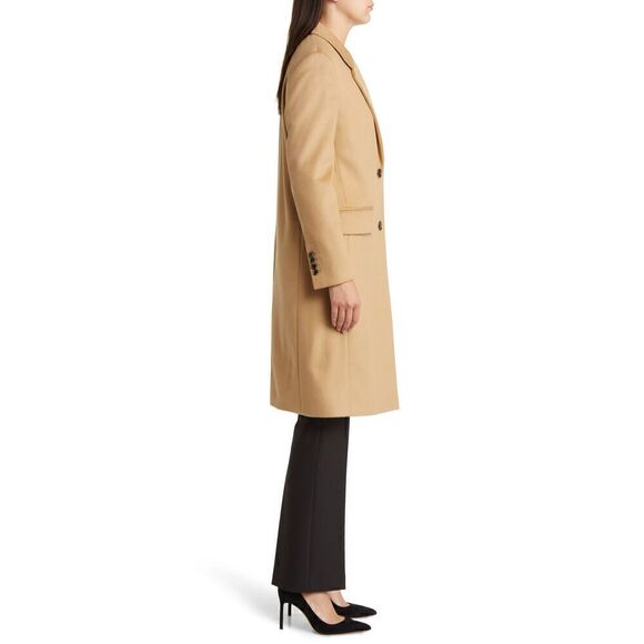 BOSS Women’s Camel Brown Virgin Wool-Cashmere Blend Catara Coat Size 42R - Picture 3 of 13